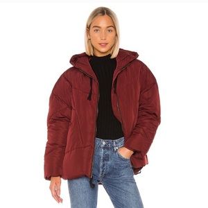 Free People Burgundy Hailey Puffer Jacket